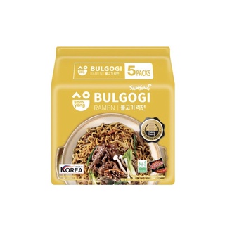 Samyang Bulgogi Ramen 80g*5 ซัมยัง บูลโกกิ บะหมี่กึ่งสำเร็จรูปแบบแห้งรสบูลโกกิ สไตล์เกาหลี 80 กรัม แพ็ค 5 ห่อ