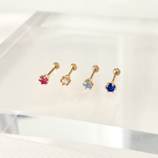 จิวหู Gold Hex piercing (stainless steel โดนน้ำได้ค่า)