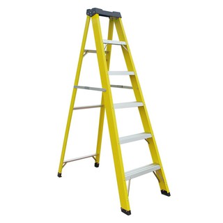 บันไดไฟเบอร์กลาส LITE FG305 6 ฟุต สีดำ-เหลือง FIBERGLASS LADDER LITE FG305 6’ BLACK-YELLOW