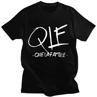 เสื้อยืดแขนสั้นลําลอง ผ้าฝ้าย พิมพ์ลายตัวอักษร Chanteur Qlf Que La Famille Chanson สําหรับผู้ชาย