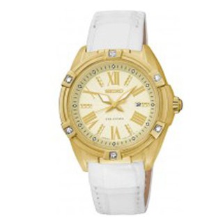 ﻿Seiko นาฬิกาข้อมือ รุ่น velatura diamond lady SXDF54P1 (Gold/White)