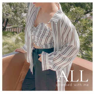 Stripe top set เสื้อผ้าสาวอวบ L-3XL