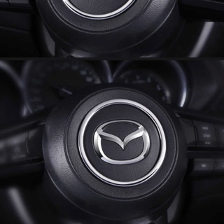 วงกลมกรอบโลโก้พวงมาลัยโครเมี่ยม mazda2, 3 ,Cx3, Cx5  2017-2019 skyactiv