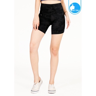 IBY - Bermuda Yoga Short Biker - Black Camo ลายพราง