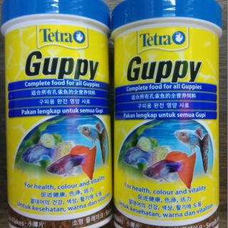 Tetra Guppy อาหารปลาหางนกยูงชนิดแผ่น75 g250ml