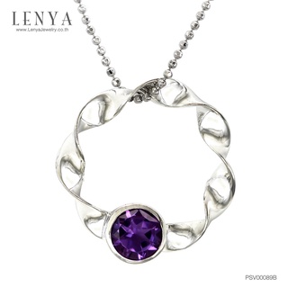 Lenya จี้เงินแท้ ประดับพลอยอเมทิสต์ (Amethyst)