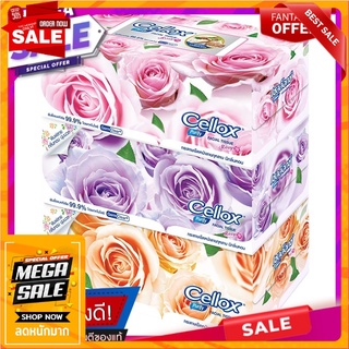 เซลล็อกซ์โรซี่กระดาษเช็ดหน้า 140แผ่น แพค 3กล่อง Cellox Rosie Facial Tissue 140 sheets, pack of 3 boxes