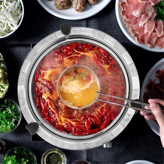 หม้อ HOTPOT (32 CM)  MULTI FUNCTIONAL หม้อไฟแบบหมุนได้ หม้อสเตนเลส กะทะชาบู หม้อสุกี้ สำหรับทำสุกี้ ชาบู หม้อหม่าล่า