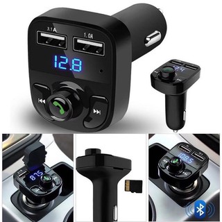 พร้อมส่งจากไทย  X8 Bluetooth car+ที่ชาร์จมือถือรถยนต์ multifunction wireless car mp3 player ตัวรับสัญญาณบลูทูธในรถยนต์