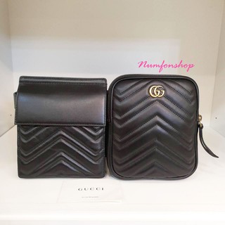 New Gucci Belt Bag หนังสีดำ ความยาวสาย 110 cm