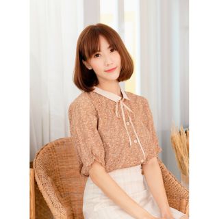 เสื้อแขนสั้นน้ำตาล อก30-38