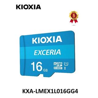 Kioxia Micro SD EXCERIA 16GB CL10 U1 ความเร็วอ่าน 100MB/s (KXA-LMEX1L016GG4)