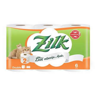 กระดาษชำระ ZILK DOUBLE ROLL แพ็ค 6 สะอาด ปลอดภัยต่อการใช้งาน