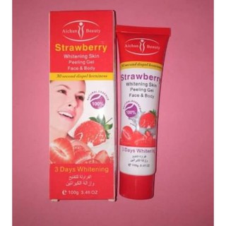 Aichun Beauty Strawberry Whitening Skin Peeling Gel Face ปริมาณสุทธิ 100 มล