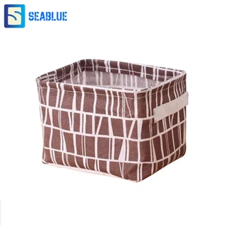 SEABLUES-ตะกร้าผ้าใบขนาดกลาง ตะกร้าจัดของ แต่งโต๊ะทำงาน พับเก็บได้ กันน้ำ รุ่น MX-633