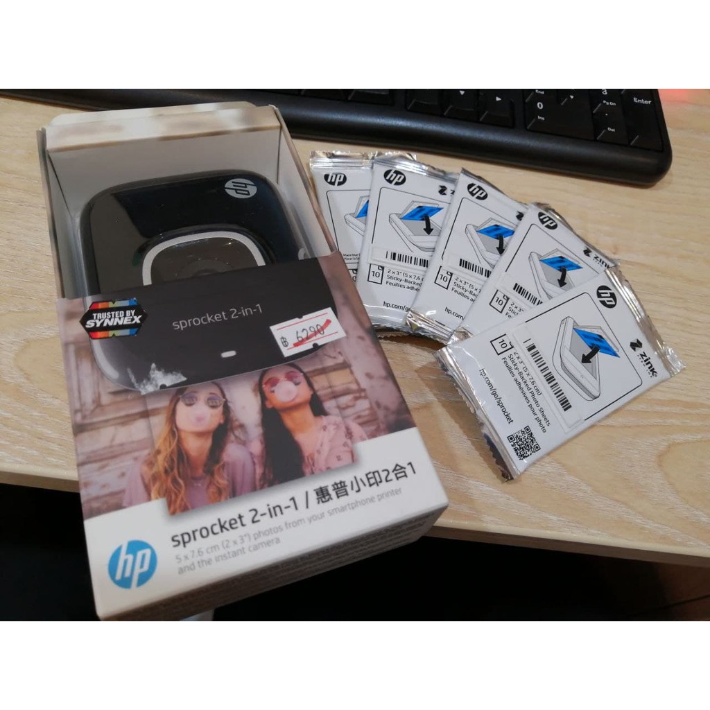 HP SPROCKET 2IN1 PHOTO PRINTER WI-FI สีดำ
