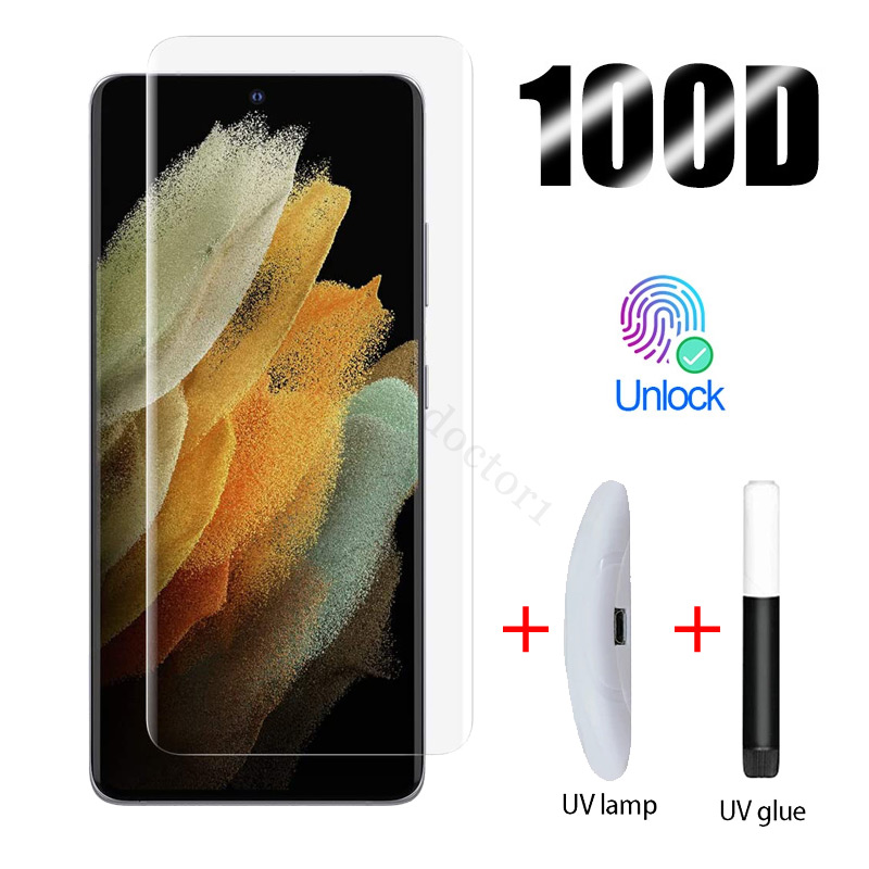 กาวเหลว UV Nano Optics เต็มโค้งกระจกนิรภัยสําหรับ Samsung ss Galaxy S25 S24 S23 S22 S21 S20 S10 S9 ห