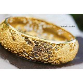 กำไลข้อมือมังกรทองชุบทอง 5 ไมครอน