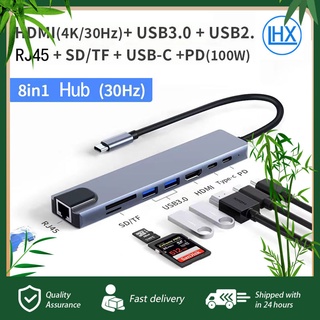 สายแปรงอะแดปเตอร์ OTG ประเภท C USB C HUB Dock 3.0 3.1 4พอร์ต Adapter OTGพร้อมพอร์ตจ่ายไฟ Type C เหมาะสำหรับโทรศัพท์ทุกรุ