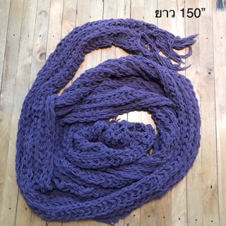 ผ้าพันคอไหมพรมนิ่ม ยาวมากๆ ยาว 150” พันได้สองคน