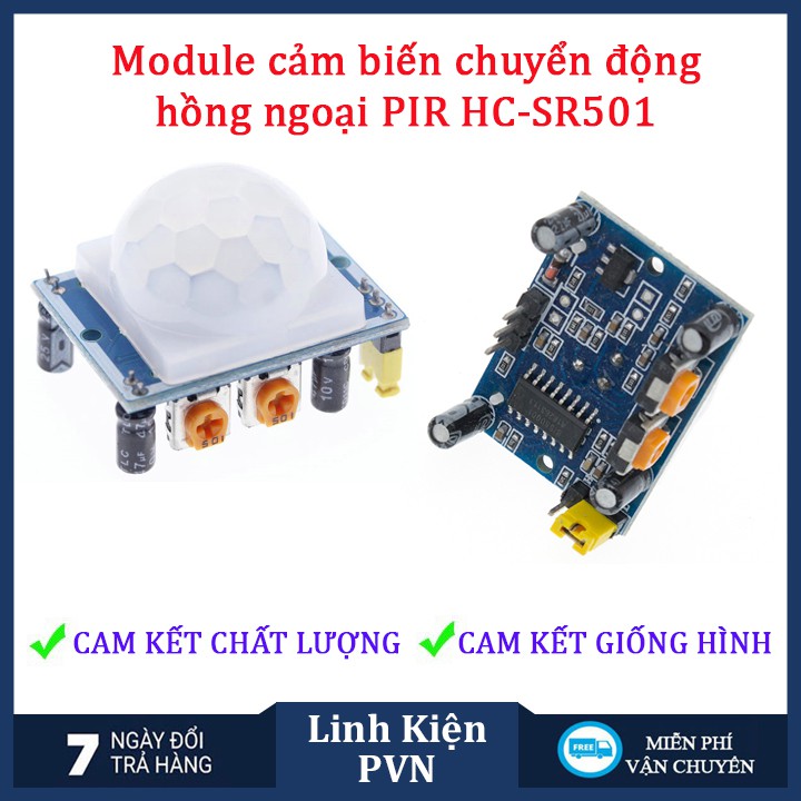 Pir Motion Sensor Module HC-SR501 (เซนเซอร์วัดอุณหภูมิร่างกาย)