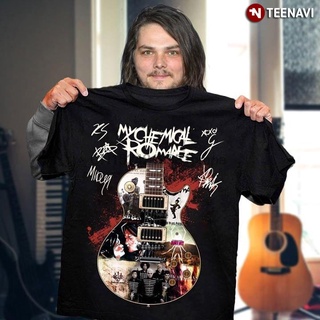 เสื้อยืดผ้าฝ้ายพิมพ์ลายขายดี เสื้อยืดพิมพ์ลาย My Chemical Romance Rock Band แฟชั่นผู้ชาย