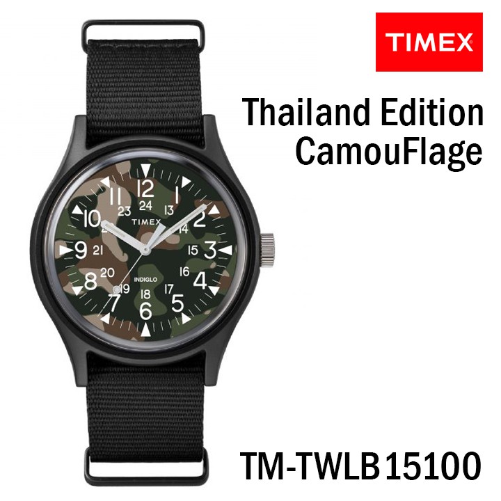 นาฬิกา Timex Thailand Edition TM-TWLB15100 นาฬิกาข้อมือผู้ชายและผู้หญิง สายผ้าไนล่อน สีดำ