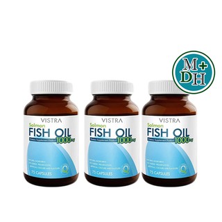 Vistra Salmon Fish Oil 1000 mg วิสทร้า น้ำมันปลาแซลมอน 1000 มก ขนาด 75 เม็ด จำนวน 3 ขวด (3X13069)