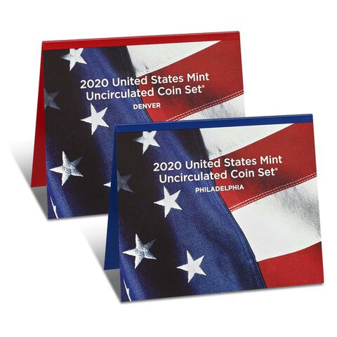 แผงเหรียญกษาปณ์หมุนเวียนประเทศสหรัฐอเมริกา ประจำปี 2020 United States Mint Uncirculated Coin Mint Se