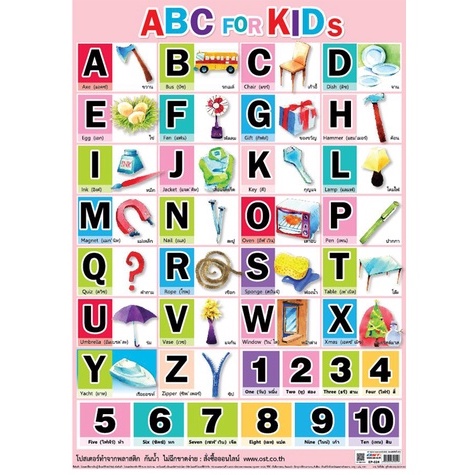 โปสเตอร์ ABC for Kids #EP-024 สื่อการเรียนรู้ปฐมวัย โปสเตอร์พลาสติกPP สื่อการเรียนการสอน สื่อการเรียนรู้