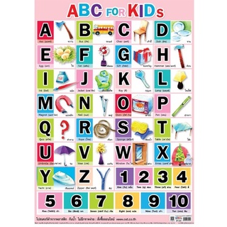 โปสเตอร์ ABC for Kids #EP-024 สื่อการเรียนรู้ปฐมวัย โปสเตอร์พลาสติกPP สื่อการเรียนการสอน สื่อการเรียนรู้