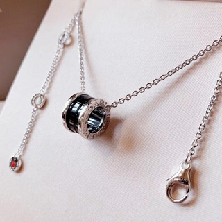 Bvlgari สร้อยคอ ก้างปลาบัลแกรี่ เอวเล็ก สีโรสโกลด์ 18K ของขวัญสําหรับสุภาพสตรี pk831