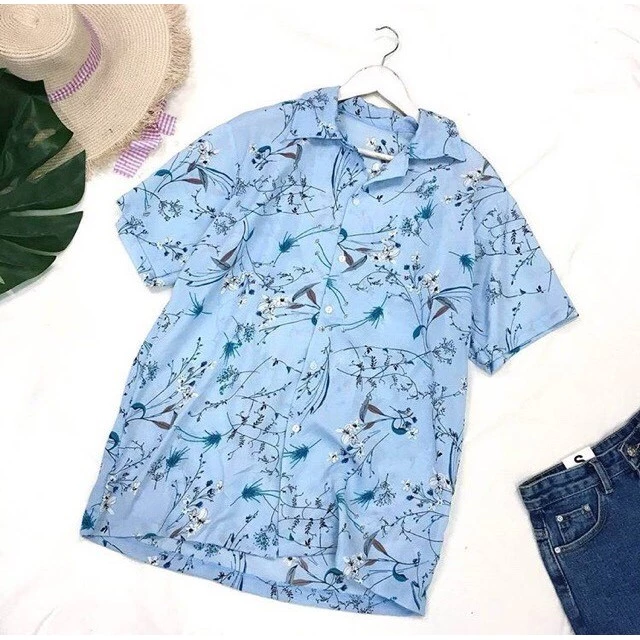 เสื้อเชิ้ตฮาวายแขนสั้น ผ้าชีฟองเกาหลี ลายดอก อก 40 นิ้ว ยาว 25 นิ้ว thumbnail 4