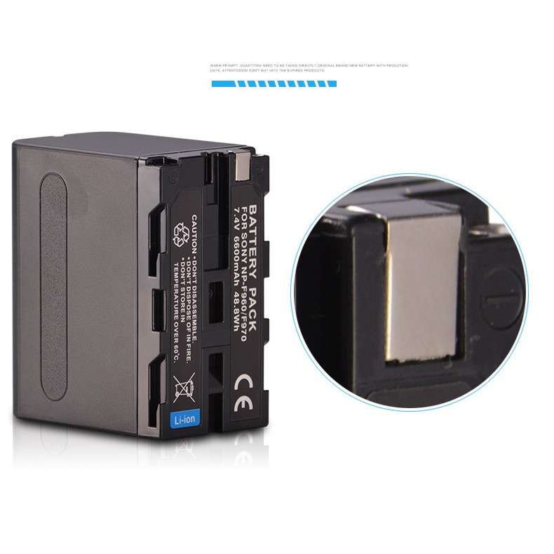 แบตเตอรี่เทียบ NP-F970 6600mAh ใช้สำหรับ F950 F970 F550 F770 MC1500C 190P 198P HD1000CและไฟLED YN300