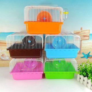 กรงนก กรงกระต่าย กรงเม่น กรงกระรอก กรงแฮมเตอร์ กรงPet Cage Small Farm Villa Portable Take out Portable Cage（23*17*15cm)