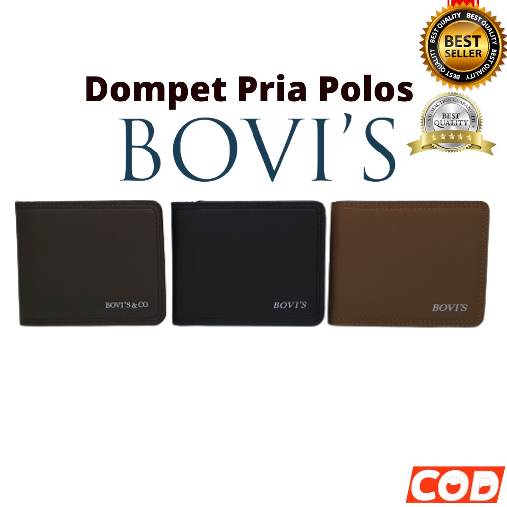 กระเป๋าสตางค์ผู้ชายหนัง Youth Distro แบรนด์ดั้งเดิม | Bovis Logo Plain Mens Wallet (27160-1)