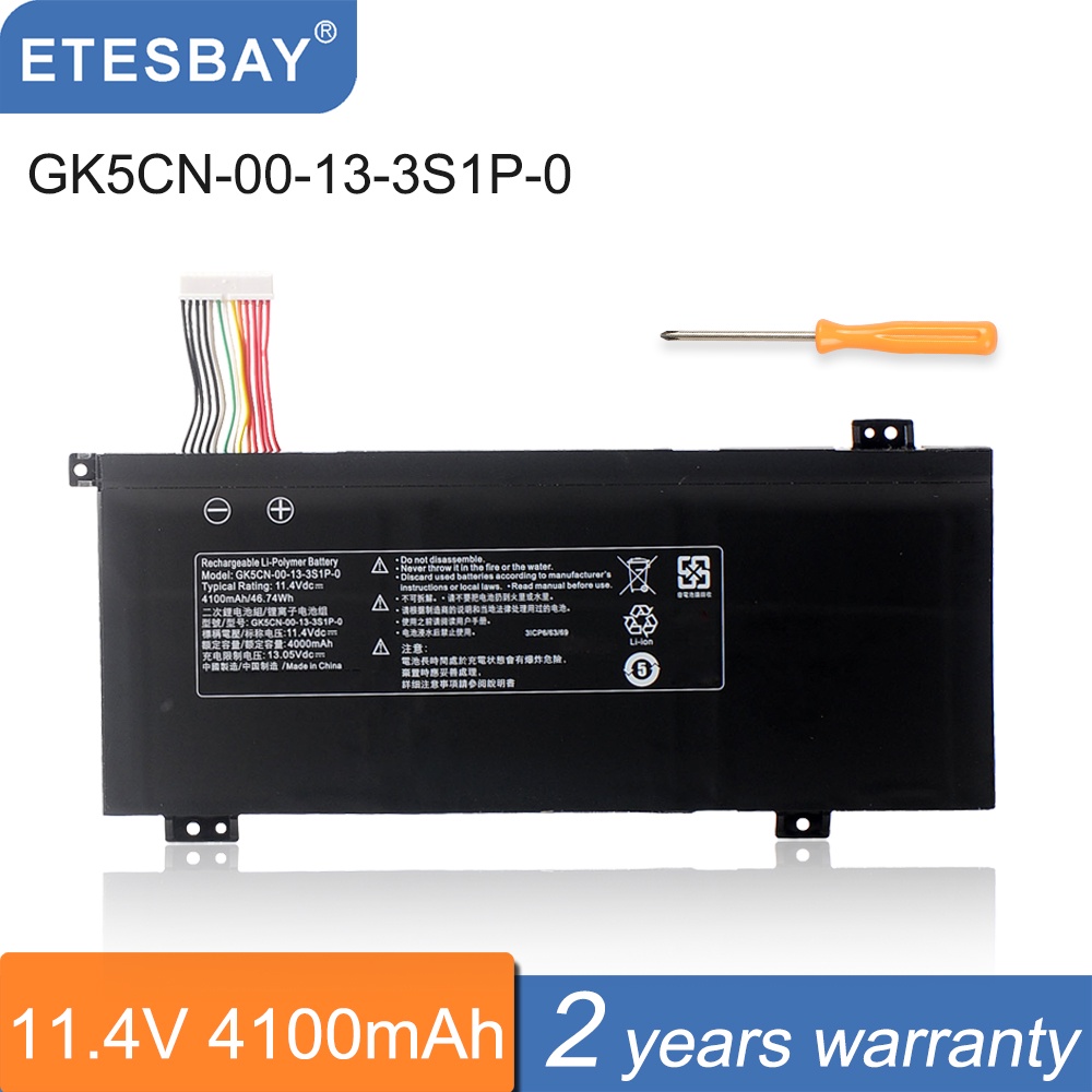 ETESBAY 4100mAh/46.74WH GK5CN-00-13-3S1P-0 Laptop battery For MECHREVO X8Ti Z2 For T90-T3p F117-B F1