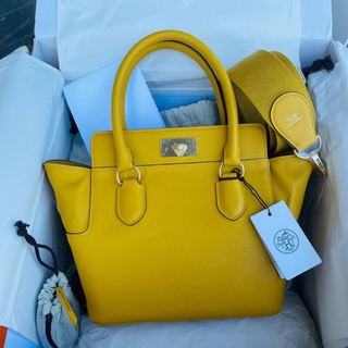 HERMES TOOLBOX SIZE 20CM SWIFT   LEATHER GHW FULL HANDMADE สี jaune ambre ❌❌