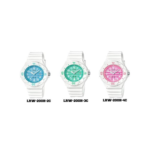 Casio Standard นาฬิกาข้อมือผู้หญิง สายเรซิ่น รุ่น LRW-200 LRW-200H LRW-200H-2C LRW-200H-3C LRW-200H-