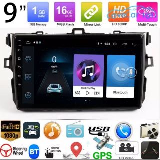 2​ Din Android​10 9​ นิ้วรถวิทยุเครื่องเล่นมัลติมีเดียสำหรับ Toyota Corolla 2007-2012