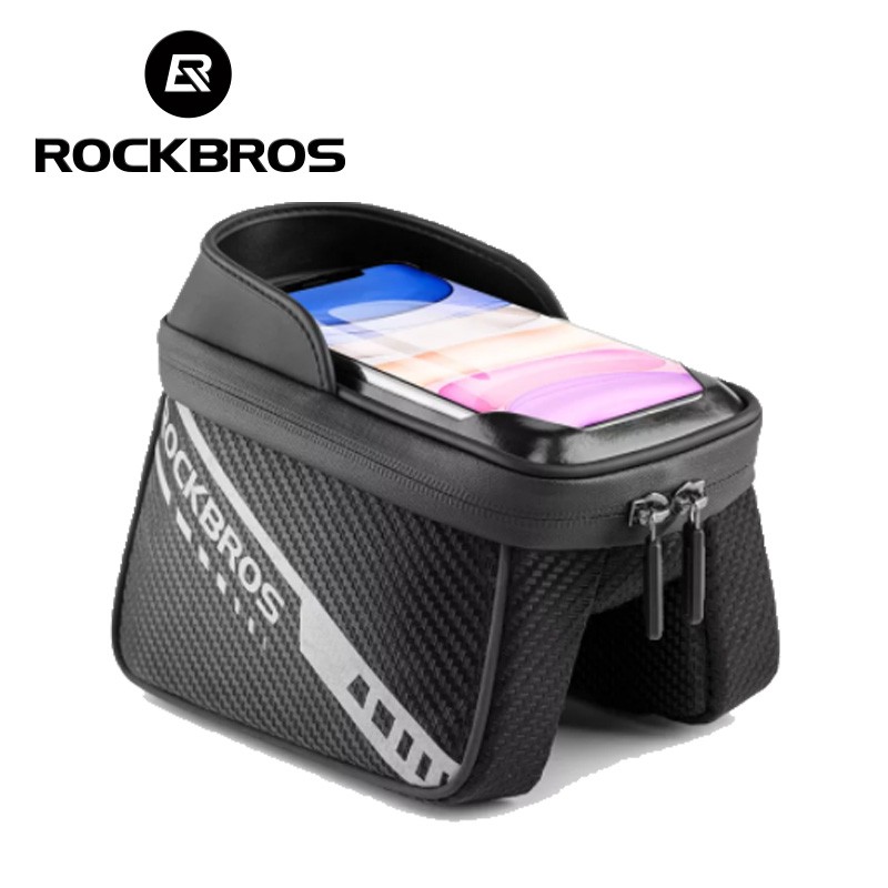 ROCKBROS กระเป๋าใส่โทรศัพท์หน้าจอสัมผัส 7 . 5 นิ้วสําหรับติดรถจักรยานเสือภูเขา