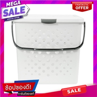 ตะกร้าผ้าเหลี่ยมมีฝาหูหิ้ว Bk-138 PLIM ตะกร้าผ้า CLOTH BASKET SQUARE Bk-138 WHITE PLIM อุปกรณ์จัดเก็บเสื้อผ้า