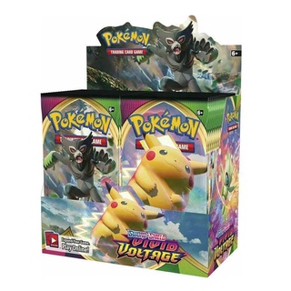 การ์ดเกม Pokemon Booster Box TCG Sword &amp; Shield Vivid Voltage ของเล่นสําหรับเด็ก 324 ชิ้น