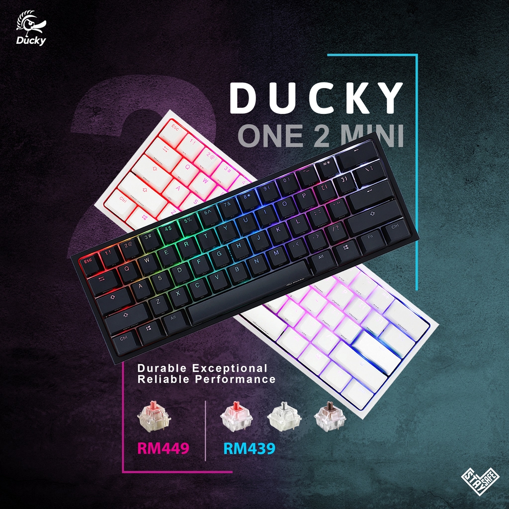 Ducky One 2 Mini Rgb Black White Double Shot Pbt Mechanical Keyboard Cherry Mx Brown Blue Red Speed S Red Shopee Thailand