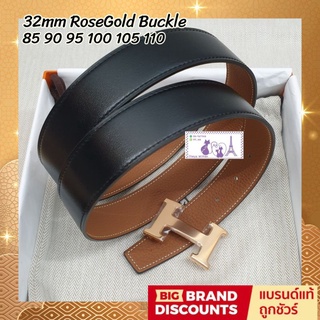 H ermes Belt 32mm + H RoseGold Buckle หัวโรสโกล์ด หายากสุดๆ ♥️เลือกสายได้♥️ ของแท้