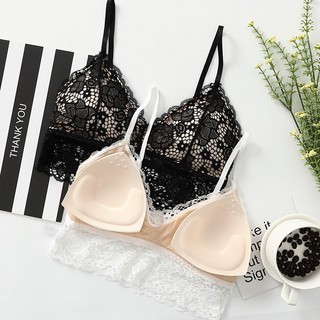 ชุดชั้นใน ลูกไม้ B025 บราลูกไม้ สายเดี่ยว เเบบสวม สายปรับได้ ฟองน้ำเดี่ยว ชายผ้าระบายอากาศ ใส่สบาย ลูกไม้ทั้งตัว
