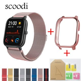 for xiaomi huami amazfit gts milanese สายนาฬิกาข้อมือสแตนเลส+ฟิล์มป้องกันรอย