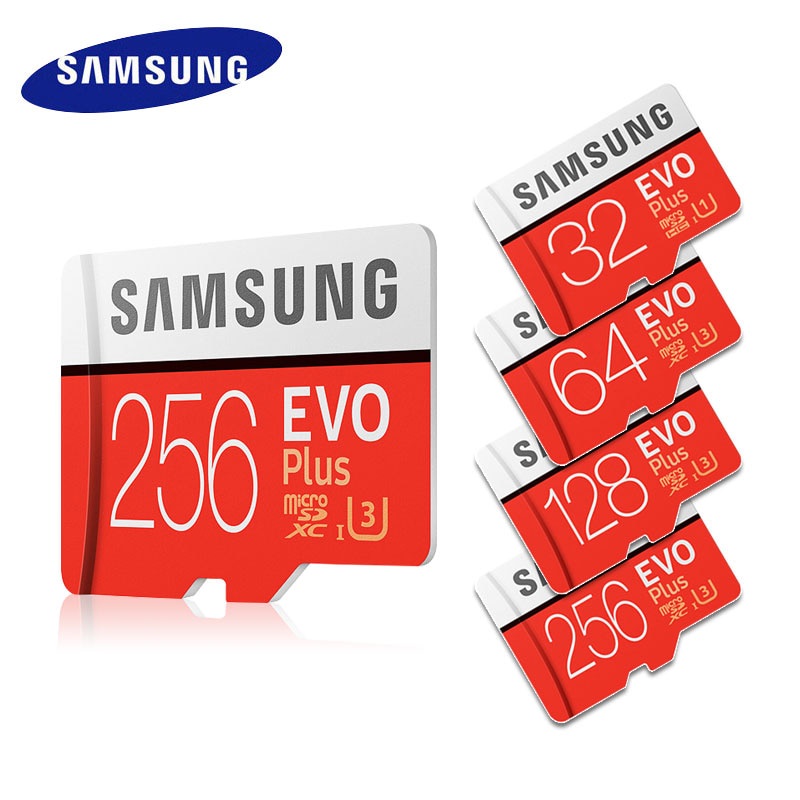 SAMSUNG Memory Card Micro SD 256GB 32GB 64GB 128GB 512G SDHC SDXC Grade EVO+ Class 10 C10 UHS TF