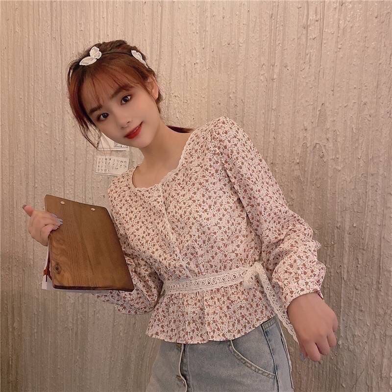 kanya.bkk [พร้อมส่ง] เสื้อผูกเอว ผ้าลุกไม้ 🏷siwa shop