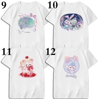 เสื้อยืดแขนสั้น พิมพ์ลายการ์ตูนกราฟฟิค Duffy Bear Stella Lou Rabbit สําหรับครอบครัว